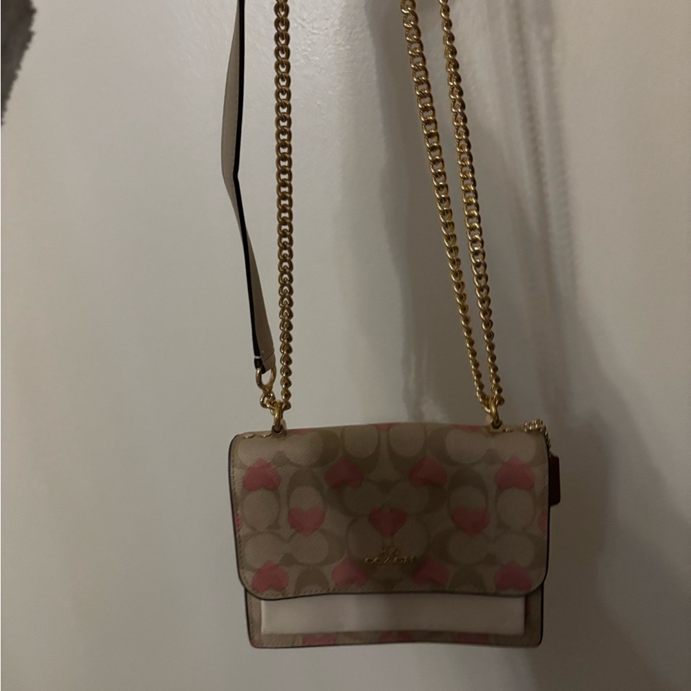 Coach Pink and Tan Crossbody Bag